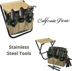 img 2 attached to 🌱 Ultimate Gardening Tools Set: Stool Organizer, Chair, Tool Bag, Claw Garden, and Aluminum Bench – Perfect Gifts for Mom and Dad