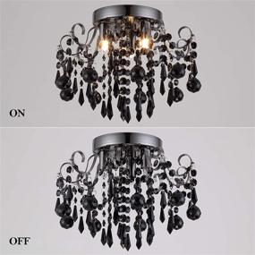 img 1 attached to 💡 Small Chandelier Crystal Ceiling Light Fixture, Semi Flush Mount Ceiling Light, Mini Ceiling Lights for Bedroom, Aisle, Hallway, Closet, Entrance, Stairs - 3 Lights G9