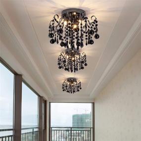 img 3 attached to 💡 Small Chandelier Crystal Ceiling Light Fixture, Semi Flush Mount Ceiling Light, Mini Ceiling Lights for Bedroom, Aisle, Hallway, Closet, Entrance, Stairs - 3 Lights G9