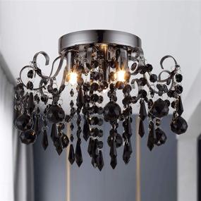 img 2 attached to 💡 Small Chandelier Crystal Ceiling Light Fixture, Semi Flush Mount Ceiling Light, Mini Ceiling Lights for Bedroom, Aisle, Hallway, Closet, Entrance, Stairs - 3 Lights G9