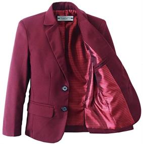 img 1 attached to Yanlu Boys Burgundy Slim Fit Suit Set - Sizes 2T-14 - 5 Piece Boy's Suit