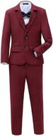 yanlu boys burgundy slim fit suit set - sizes 2t-14 - 5 piece boy's suit logo