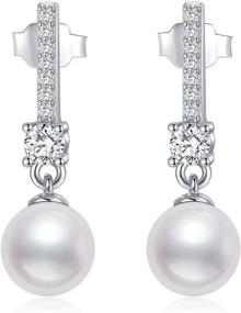 img 4 attached to Exquisite Zoeniya Sterling Freshwater Earrings - Perfect Christmas Jewelry for Girls