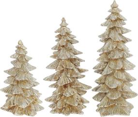 img 3 attached to 🎄 Raz Set of 3 Champagne Gold Glittered Christmas Trees - Festive Décor for Your Home