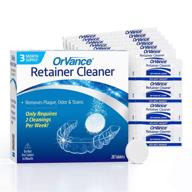 таблетки для очистки ретейнеров orvance (3-месячный запас) - требуется всего 2 очистки в неделю; удаляет запахи, пятна, зубной налет для invisalign, ночного шинирования и съемных зубных аппаратов. логотип