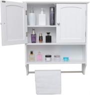 🚽 iwell wall bathroom cabinet with 2 shelf & towels bar, medicine cabinet with 2 doors for bathroom, wall mount bathroom cabinet, over the toilet space saver storage cabinet, white" - optimized product name: "iwell wall bathroom cabinet - 2 shelf, towels bar, medicine cabinet with 2 doors, over the toilet space saver storage, white logo