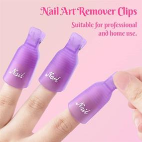 img 3 attached to Nail Remover Clips Kit - IKOCO 10Pcs Nail Polish Remover Clips Caps with 500Pcs Nail 💅 Cotton Pads, Polish Remover Bottle, Cuticle Trimmer and Pusher, 100/180 Nail File, 400/4000 Buffer Block, and Nail Brush