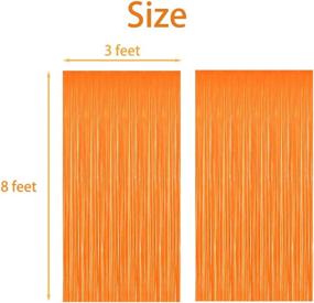 img 3 attached to 🎉 Intoy Orange Fringe Curtains: 2 Pack, 3ft X 8ft Shimmer Streamer Photo Booth Backdrop for Party Decoration - Ideal for Birthdays, Weddings, Graduations, and Proms