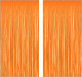 img 4 attached to 🎉 Intoy Orange Fringe Curtains: 2 Pack, 3ft X 8ft Shimmer Streamer Photo Booth Backdrop for Party Decoration - Ideal for Birthdays, Weddings, Graduations, and Proms