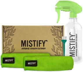 img 4 attached to 📱 Набор средства для чистки экранов Mistify Natural [16,9 унций] - флакон-спрей с 2 микрофибровыми салфетками и щеткой [подходит для смартфонов, планшетов, ноутбуков, телевизоров, сенсорных экранов, клавиатур, олеофобных покрытий, светодиодных, Плазменных, ЖК- и 4K-телевизоров, а также часов]