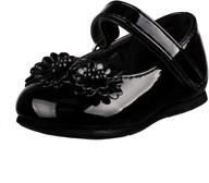 stylish and elegant: josmo patent dressy chiffon toddler girls' flat shoes logo