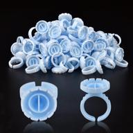 🔵 infilila glue rings: 100pcs disposable rings for lashes - efficient volume lash fan blossom glue cups - blue fanning ring holder and lash organizer supplies for eyelash extensions logo