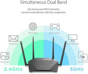 img 2 attached to 🔀 D-Link DIR-1750-US Black: High-Speed AC1750 Mesh Smart WiFi Router for Enhanced Home Network Performance, WP3 Support, MU-MIMO & Gigabit Gaming - Dual Band