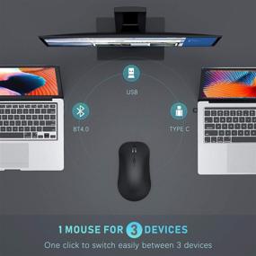 img 3 attached to 🖱️ seenda Wireless Bluetooth Mouse - Multi-Purpose Rechargeable Mouse for iPad, iPhone, Mac, Android & Windows (3-Way Connection - BT 4.0, USB & Type C) - Black