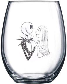 img 1 attached to 🍷 Jack and Sally Nightmare Before Christmas Collectible Wine Glass Set