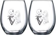 🍷 jack and sally nightmare before christmas collectible wine glass set logo