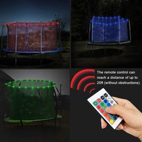 img 3 attached to Enhance Nighttime Fun with JUUMVIR LED Trampoline Lights: Remote Control Rim LED Light 🌈 Strip - 39.4Ft, 100 LEDs, 4 Modes, 16 Colors, Waterproof & Bright for Outdoor Play