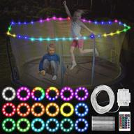 enhance nighttime fun with juumvir led trampoline lights: remote control rim led light 🌈 strip - 39.4ft, 100 leds, 4 modes, 16 colors, waterproof & bright for outdoor play логотип