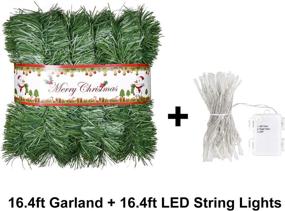 img 3 attached to Lvydec 16.4ft Artificial Christmas Garland Decoration - Lighted Pine Garland with 50 LED String Lights for Festive Holiday Party Decor - Indoor/Outdoor Use