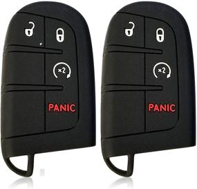 img 2 attached to Massimiliano Incas 2Pcs Dobrev 4 Button Силиконовый чехол Protector Key Fob Smart Car Remote Держатель для Dodge Ram Durango Challenger Jeep Grand Cherokee Smart Key (черный и черный)