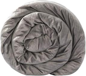 img 4 attached to 🛏️ BlanQuil Grey Weighted Blanket with Removable Cover - 20lb, Quilted for Optimal Comfort