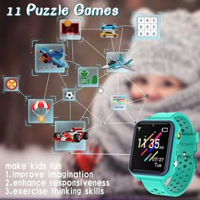 img 1 attached to 📱 Waterproof Kids Smart Watches Phone - HD IPS Touch Screen Call Watch for Kids with Games, Alarms, Music, Video Camera, Torch - Birthday Gifts for Kids Ages 3-14 - Girls Boys Smartwatches