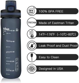 img 3 attached to 🏋️ Opard Sports Water Bottle: 20 Oz BPA-Free Non-Toxic Tritan Plastic with Leak-Proof Flip Top Lid - Ideal for Gym, Yoga, Fitness, and Camping Activities