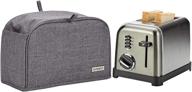 homest 2 slice toaster cover with 🍞 pockets: jam spreader knife & toaster tongs holder, grey logo