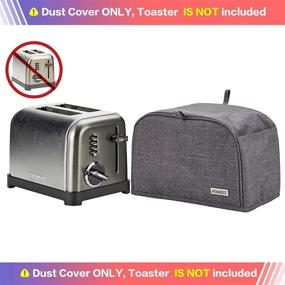 img 3 attached to HOMEST 2 Slice Toaster Cover with 🍞 Pockets: Jam Spreader Knife & Toaster Tongs Holder, Grey