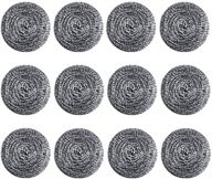 🧽 premium stainless steel sponges metal scrubber – 12 pack heavy-duty steel wool scrubber pads for dishes, pots, pans, ovens, kitchens, bathrooms, and tough cleaning jobs – 25 grams logo