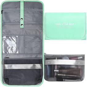 img 4 attached to Ultimate Travel Companion: Foldable Hanging Toiletry Bag 🧳 - Stylish, Compact, and Versatile Organizer for Men and Women