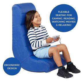 img 1 attached to Blue Soft Ergonomic Horizontal Video Rocker - Ideal for 🪑 Reading, Gaming, Meditation, or TV Viewing for Kids, Teens, and Adults