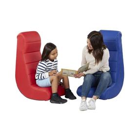 img 2 attached to Blue Soft Ergonomic Horizontal Video Rocker - Ideal for 🪑 Reading, Gaming, Meditation, or TV Viewing for Kids, Teens, and Adults