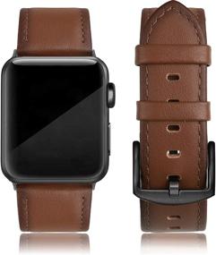 img 4 attached to 👛 EDIMENS Кожаные ремешки совместимы с Apple Watch 42 мм 44 мм 45 мм - винтажный подлинный кожаный ремешок для замены наручного браслета для Apple iWatch Series 7 6 5 4 3 2 1, SE - спортивные и элегантные ремешки для мужчин и женщин.