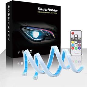 img 4 attached to 🚗 Enhance Your Car's Style with SilverHolder LED Headlight Strip Tube Light - Waterproof, Flexible, Multi-Color Daytime Running Light, Sequential Switchback - 2 PCS