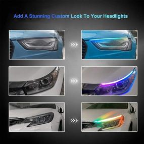 img 3 attached to 🚗 Enhance Your Car's Style with SilverHolder LED Headlight Strip Tube Light - Waterproof, Flexible, Multi-Color Daytime Running Light, Sequential Switchback - 2 PCS