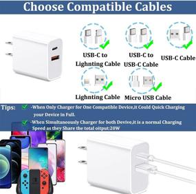 img 3 attached to 🔌 Блок быстрой зарядки с двумя портами USB C PD для iPhone 12/13 Pro Max, iPad Pro/Air, Samsung - адаптер мощностью 20 Вт для XR/XS/SE