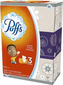 img 3 attached to 🤧 Puffs Everyday Non-Lotion Facial Tissues, 180 Count (Pack of 3): Soft & Durable Tissues for Daily Use