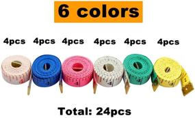 img 1 attached to LOUHUA 24 Pieces 60 Inches Soft Tape Measure Ruler Bulk for Sewing Tailor Cloth - 6 Colors SEO-Optimized