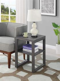 img 3 attached to 🌊 Convenience Concepts Shoreline End Table: Sleek Charcoal Gray Design for Ultimate Convenience