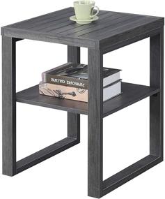 img 2 attached to 🌊 Convenience Concepts Shoreline End Table: Sleek Charcoal Gray Design for Ultimate Convenience