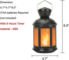 img 3 attached to 🏮 DECANIT Vintage Decorative Lanterns: Battery Powered LED with 6 Hours Timer, Small Lanterns Decor for Indoor/Outdoor, Christmas – Black (2pcs)