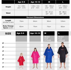 img 2 attached to 🌊 Organic Cotton Hooded Surf Poncho Changing Robe with Short Sleeves - Dryrobe Towel Swim Robe for Swimming, Beach, Surfing
