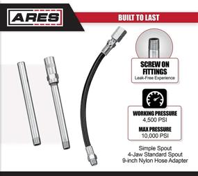 img 2 attached to 🔧 ARES 71045 8-Piece Grease Gun Accessory Set | Ideal for all Grease Lubrication Applications | 4500 PSI Working Pressure | Includes Storage Case