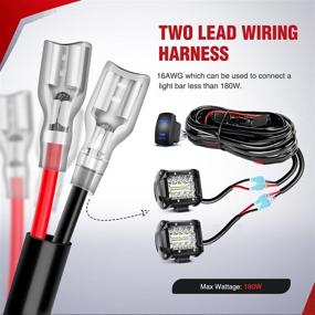 img 1 attached to 🔌 Nilight - 10012W LED Light Bar Wiring Harness Kit: Rear Lights 12V 5Pin Rocker Switch Laser On Off Waterproof Switch Power Relay Blade Fuse - 2 Lead, 2 Years Warranty