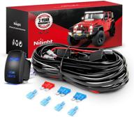 🔌 nilight - 10012w led light bar wiring harness kit: rear lights 12v 5pin rocker switch laser on off waterproof switch power relay blade fuse - 2 lead, 2 years warranty logo