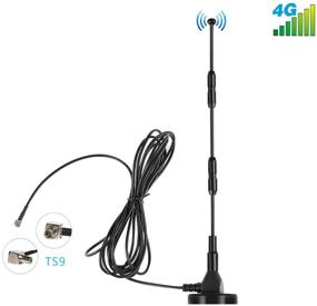 img 4 attached to High Gain TS9 Antenna for 4G LTE GSM GPRS 3G, 2.4GHZ WCDMA with Magnetic Stand Base, 20DBi Omni Directional Antenna + 9.8ft Extension Cable - Boost Outdoor Signal for WiFi Router, Mobile Broadband