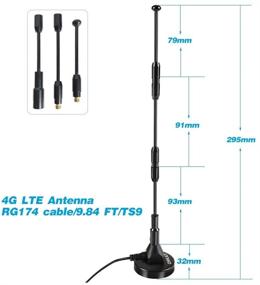 img 3 attached to High Gain TS9 Antenna for 4G LTE GSM GPRS 3G, 2.4GHZ WCDMA with Magnetic Stand Base, 20DBi Omni Directional Antenna + 9.8ft Extension Cable - Boost Outdoor Signal for WiFi Router, Mobile Broadband