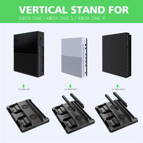 img 1 attached to 🎮 OIVO Cooling Stand for Xbox One/S/X - Dual Fan Cooling, Controller Charging Dock & 15 Game Slots