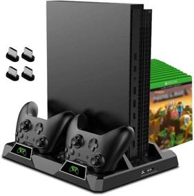 img 4 attached to 🎮 OIVO Cooling Stand for Xbox One/S/X - Dual Fan Cooling, Controller Charging Dock & 15 Game Slots